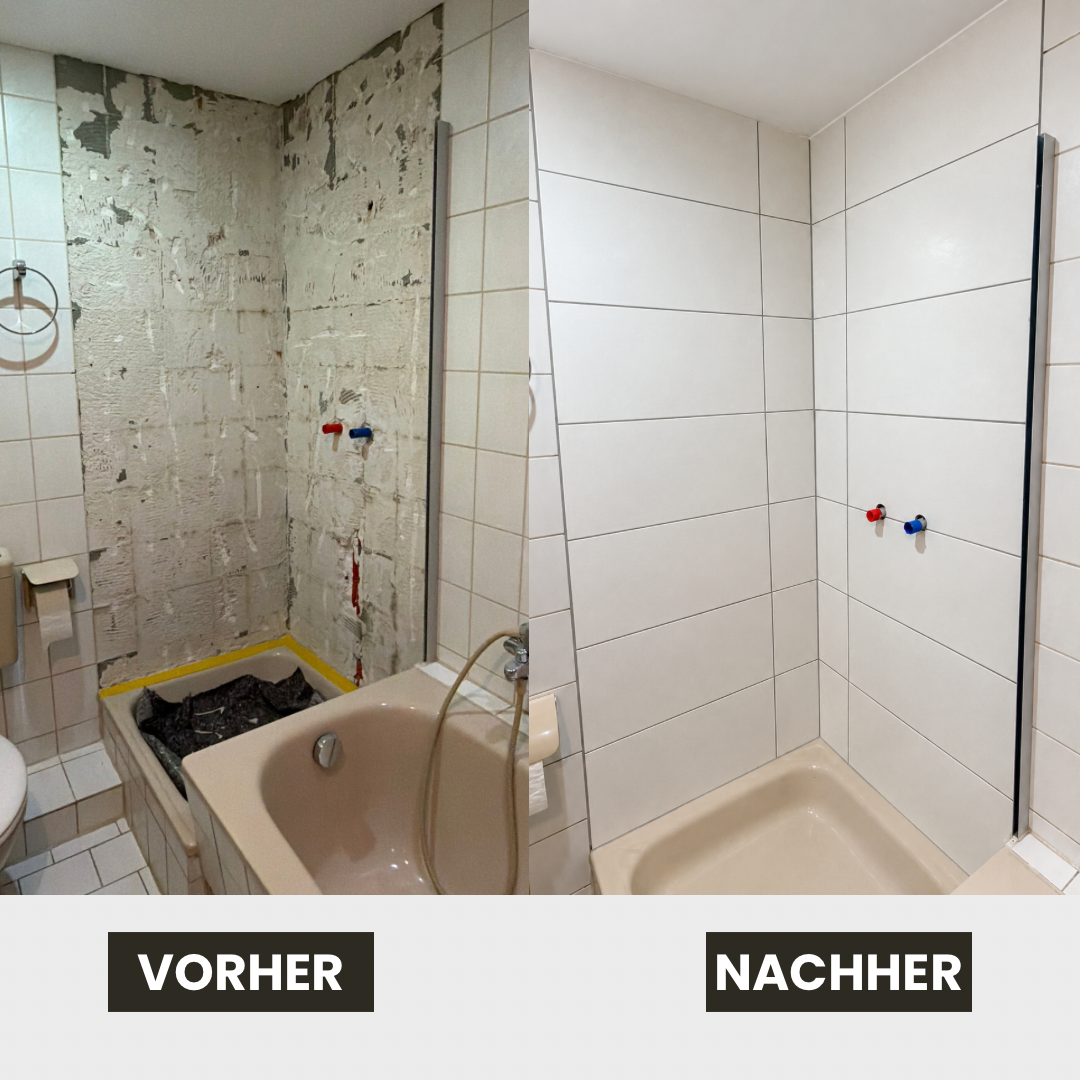 Fliesenverlegung – Badsanierung im Vorher-Nachher